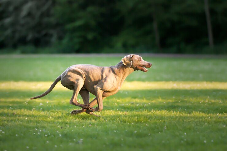 selective-focus-shot-adorable-brown-weimaraner-dog_181624-28923